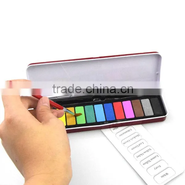 Non-toxic Popular Cake Watercolor Paint Set for Drawing 13 Colors Watercolor Paint Set photo-5