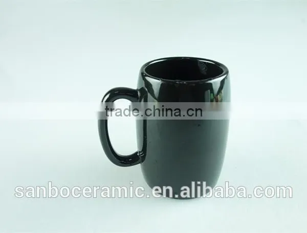 White and Black Colored Glazed Ceramic Beer Mug 7 oz Cheap Price Wholesale photo-6