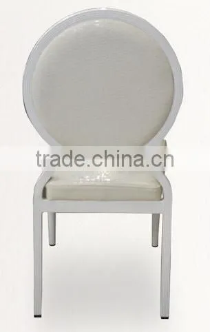 Factory Directsale Quality White Faux Leather Stacking Wedding Chair in Aluminum QL-D661 photo-3