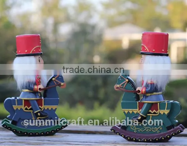 Resin Nutcracker Soldier Toy Christmas Decoration Rocking Horse photo-6