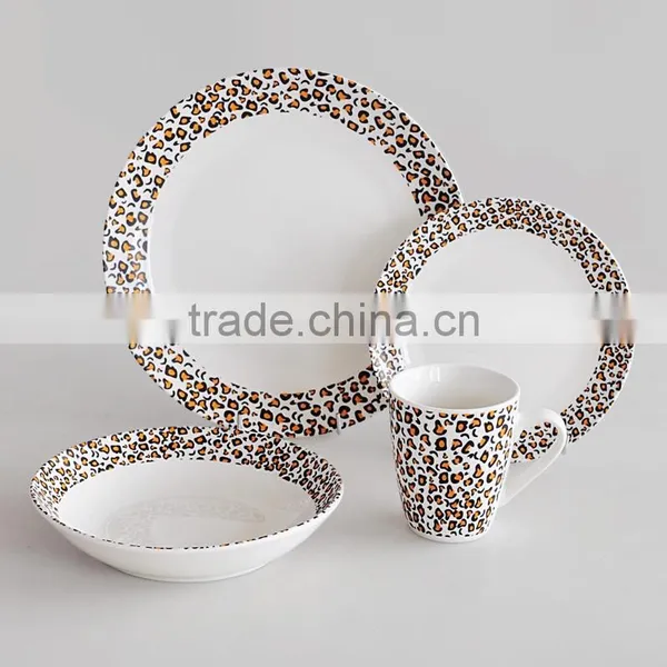 16pcs Porcelain Tableware Set With 4C Decal,16pcs Porcelain Dinnerware Set With Decal,white Porcelain Dinner Set photo-2
