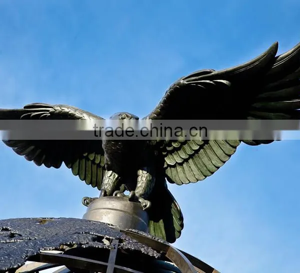 Antique Spiral Bronze Eagle Sculpture photo-2