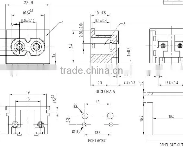 AC Power Socket Eight Character Socket BX-180-A01 Plum Seat Word Word Seat Conversion Plug DC Seat photo-3