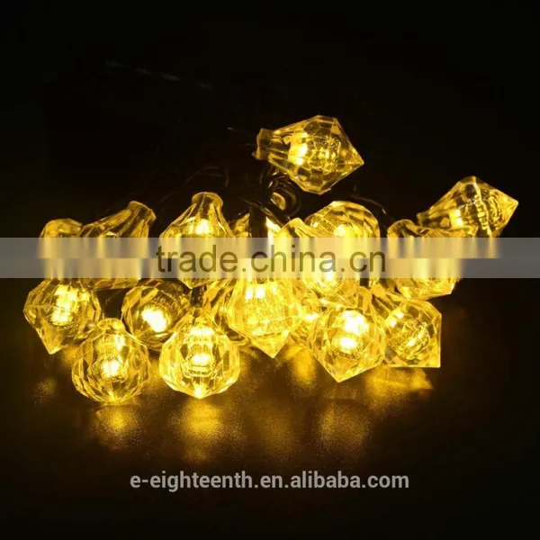 2015 New Solar Power 20LED Diamond Shaped Fairy String Light For Wedding Party Garden Christmas Tree Decoration photo-2