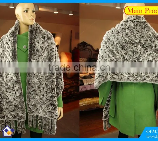 High Quality Knitted Rex-Rabbit Scarf photo-2