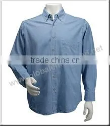 OEM Custom Mens Denim Stand Collar Shirts WM-002