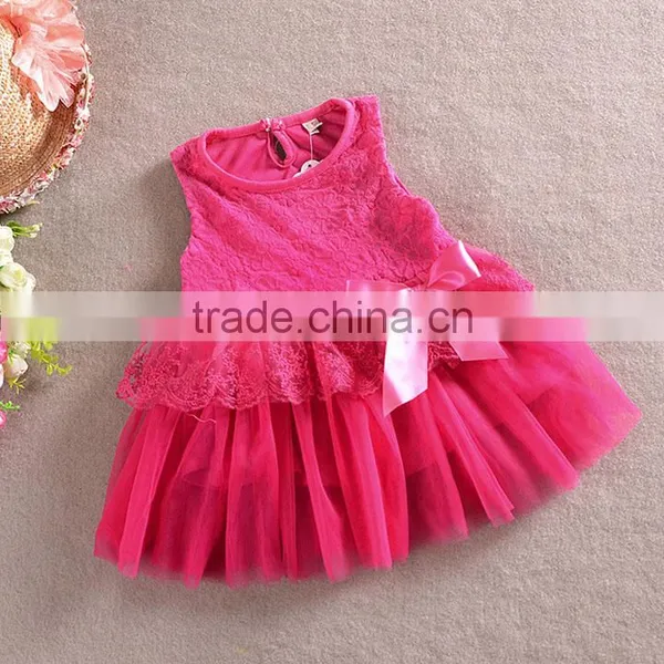 New Girls Children's Summer Lace Tulle Dress Flower Princess Party Dress Birthday Gift 4 Colors SV000411