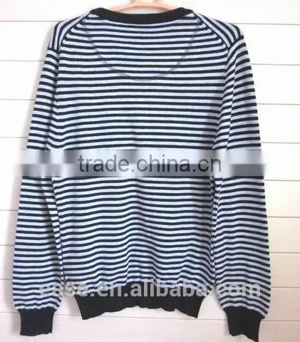 Thin Stripes Black and White Classic Cardigan Men's Button up Sweater photo-3