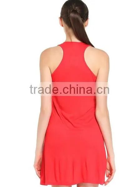 2017 Cheapsale China Supplier Blank T-Shirt Loose Solid Color Summer Casual Women Dress photo-2
