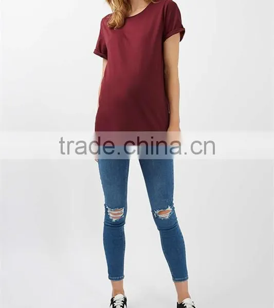 Wholesale Plain Pregnant Women t Shirt Maternity Clothes photo-4