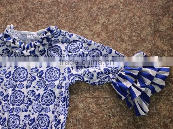 Kids Wear Party Dresses Child Cotton Frocks Design Teen Girl Ruffle Matching Dresses Baby Girl Floral Print Clothing photo-6