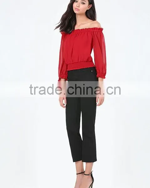 Models Long Sleeve Chiffon Blouse photo-4