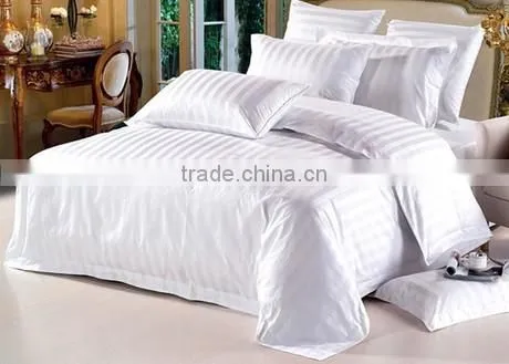 Golden 100% Cotton 3cm Stripe Hotel Bedding Sets photo-4