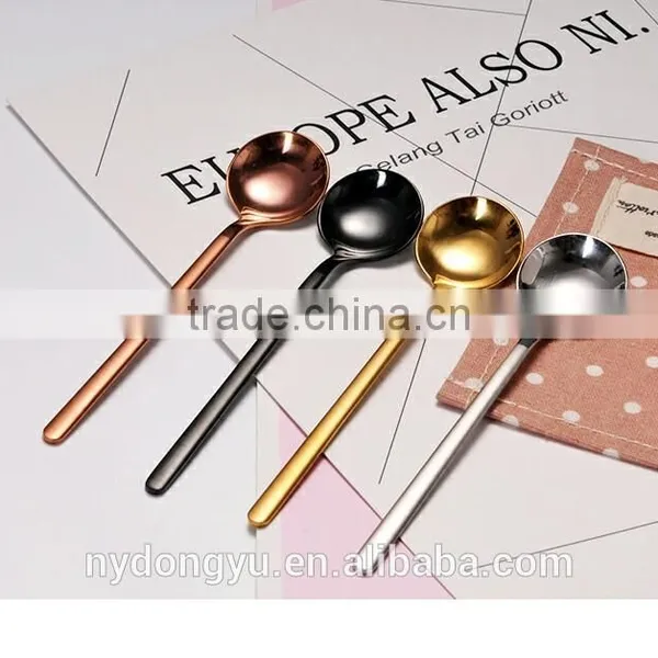 High Quality 304 Stainless Steel Tea Spoon /yh Black Titanium Plate Tea Spoon Coffee Spoon /fancy Dinnerware Tableware photo-2
