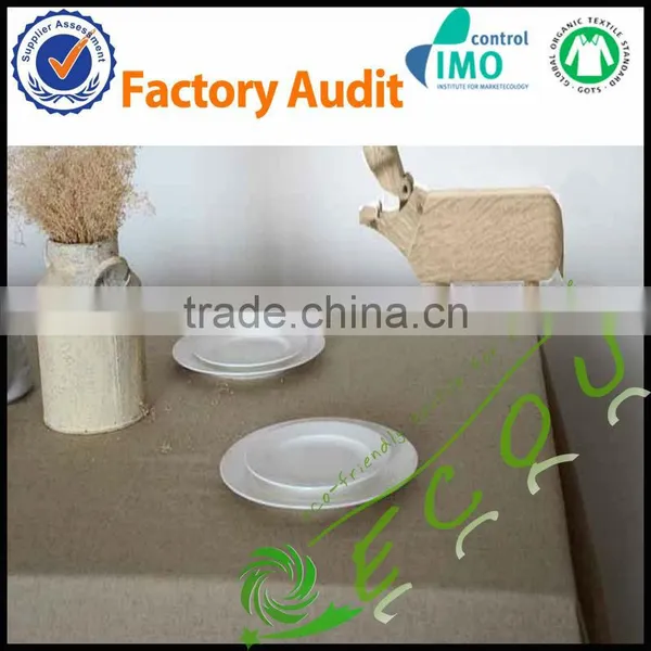customized high quality textured 100% linen table cloth for home