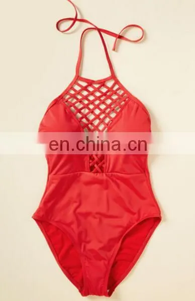 2017 Women Strappy Bikini Push up Padded Ruffle Nude Lace Swimsuit photo-2