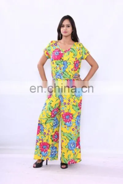 Women Western Printed Cotton Designer Multi Color Jumpsuit Manufacturer in India photo-2