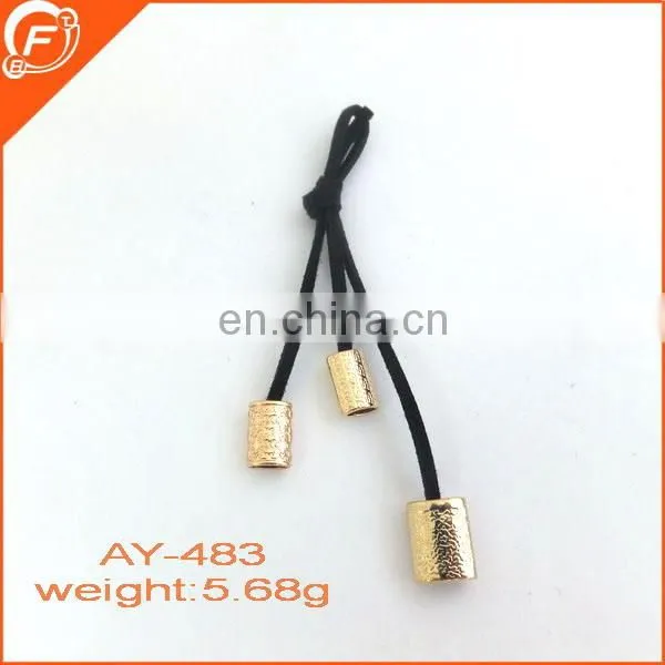 Small Size Metal Trinkets With Three Stoppers Cord Ends for Shoes Garment Decoration photo-2