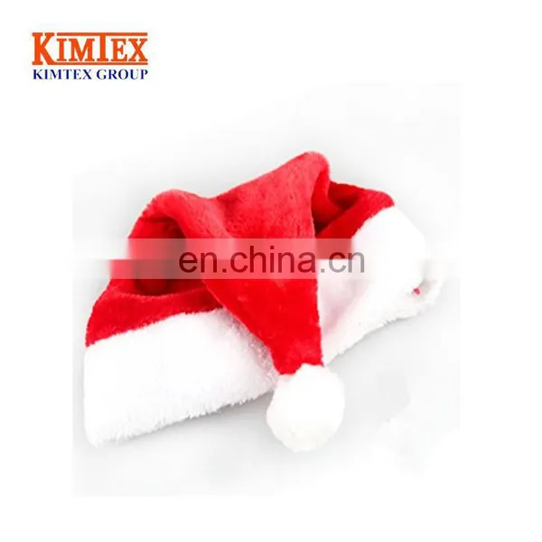 Santa Hat With Plush Trim Red White Plush Christmas Santa Hat for Christmas photo-2
