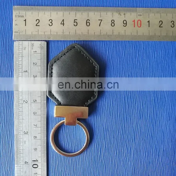 Fashion Custom Made Logo Thick Ring Leather Metal Keychain photo-4