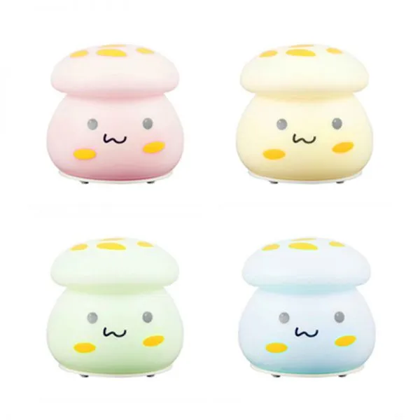 Silk Printing of Mushroom Cartoon Pictures, Micro-lighting LED Silicone Lamp Mushroom, Photo Lamp, Children's Night Lamp