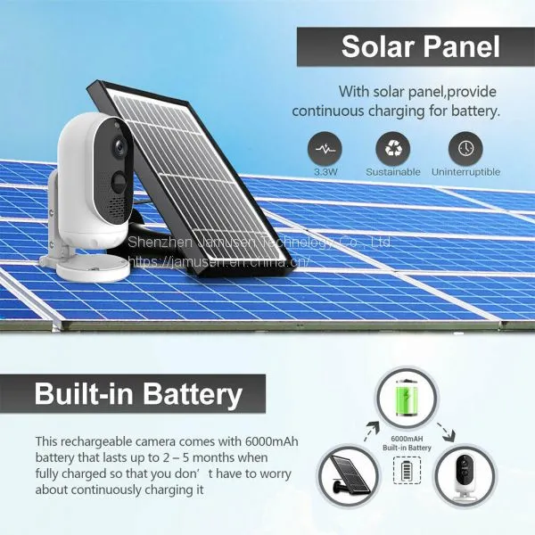 Eken 1080P WiFi Wireless Solar Camera With Security Camera IP PIR Alarm photo-4