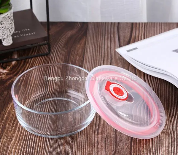 Hot Sale Food Grade Round Freezer Fridge Glass Container