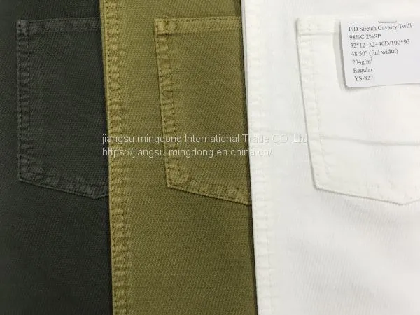 98#Cotton 2%Spandex Cavalry Twill Fabric photo-3