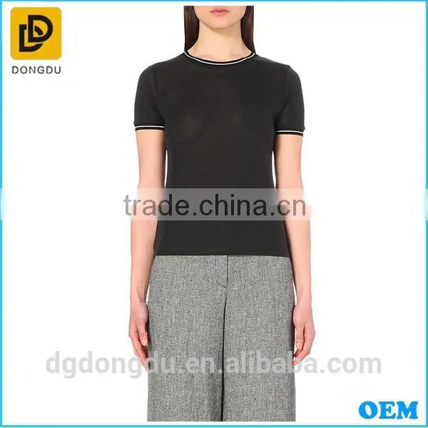 Hot Sale High Quality Lady Black T Shirt With Competitive Price