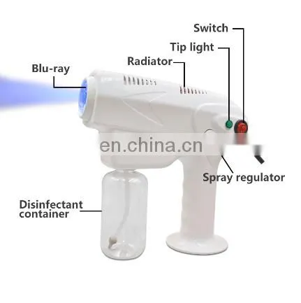 Handheld Portable Wireless or Rechargeable Blue Ray Steam Sterilizer Nano Disinfection Gun for Hospital Office and School photo-3