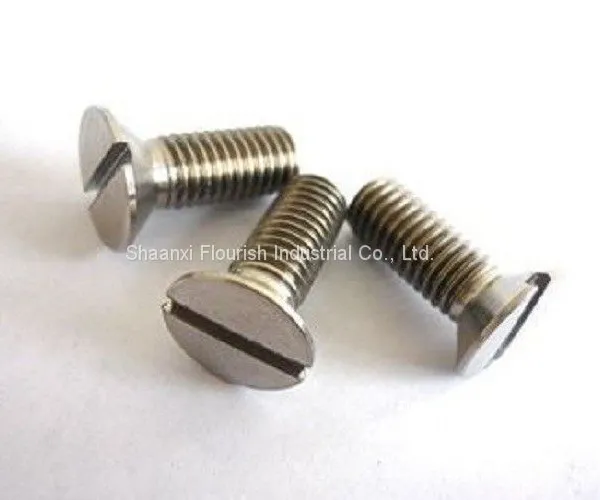 Standard Slotted Head Screw , Zinc Plated Stainless Steel Slotted Countersunk Screw photo-3