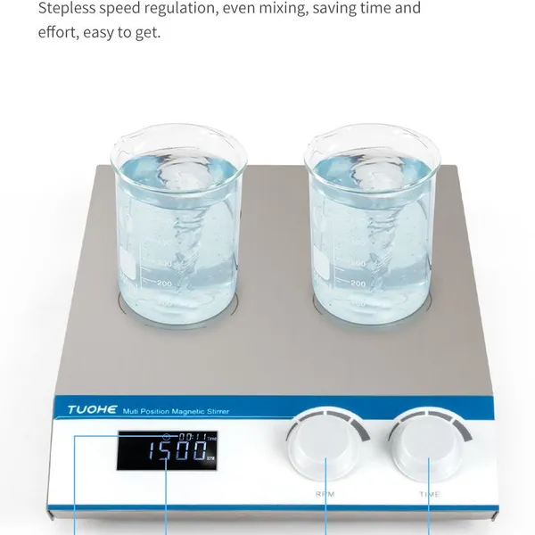 Tuohe Multi-point Magnetic Stirrer RO-8D Laboratory 8-channel Magnetic Stirrer photo-4