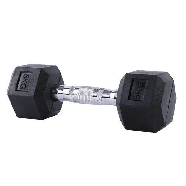 Wavar® Black Rubber Coated Hex Dumbbell Manufacturer | Commercial Gym Free Weights Supplier & Factory photo-2
