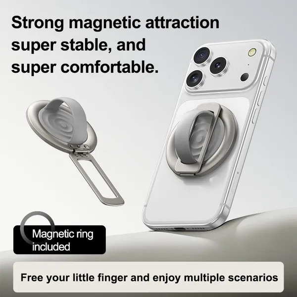 MagSafe Складной магнитный держатель для телефона с кольцом и подставкой, снабженный дополнительным магнитным кольцом