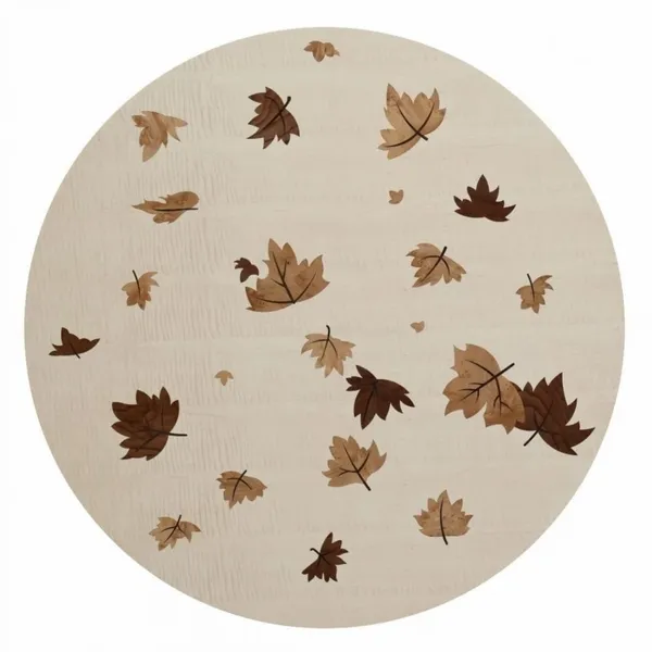 Maple Leaf Fluttering Marquetry Round Table photo-2