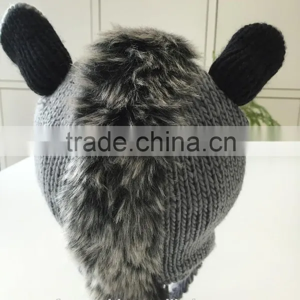 High Quality Wholesale Knitted Cute Donkey Children's Animal Winter Hat photo-3