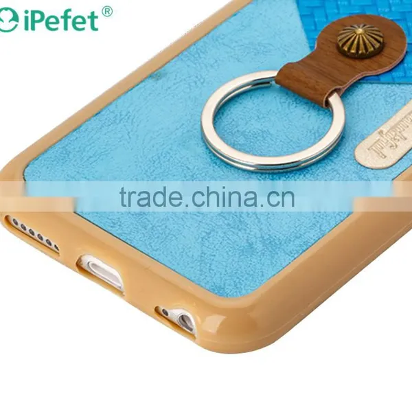 IPefet-New Arrive Premium Hybrid Leather TPU Bumper Case For IPhone 6/s With Ring photo-4