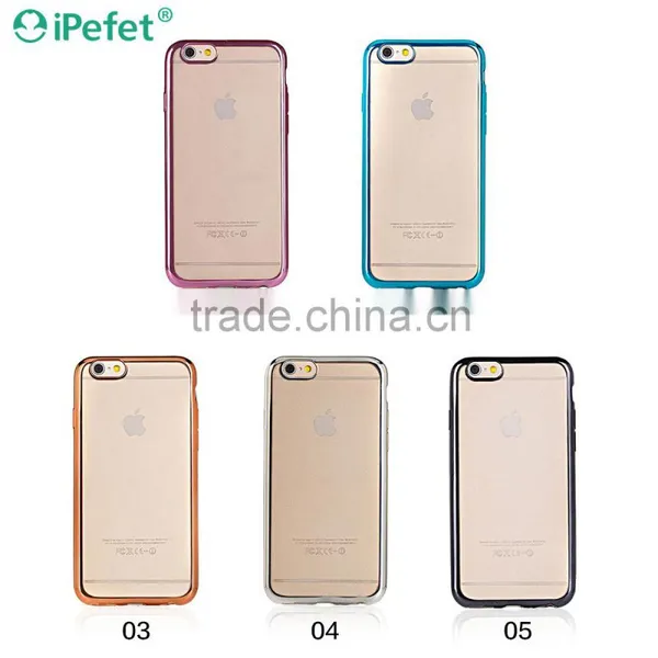 Hot Selling Electroplating TPU Phone Case Clear Back Cover For IPhone 5,for Samsung Galaxy j7