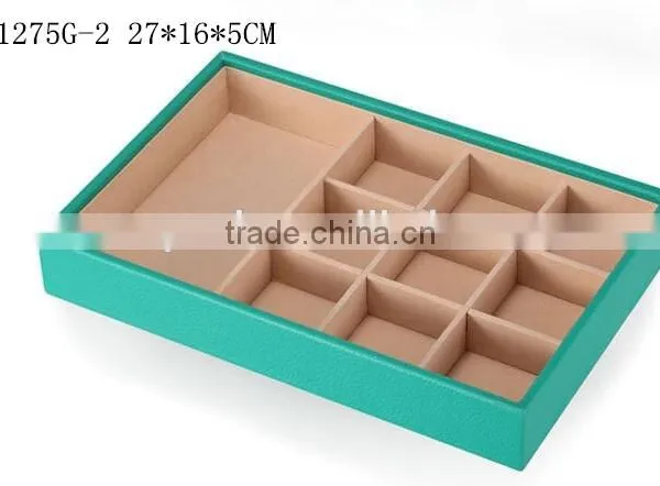 W1275G-2 Wholesale Stackable Jewelry Tray Leather Jewelry Display Tray Quality Choice