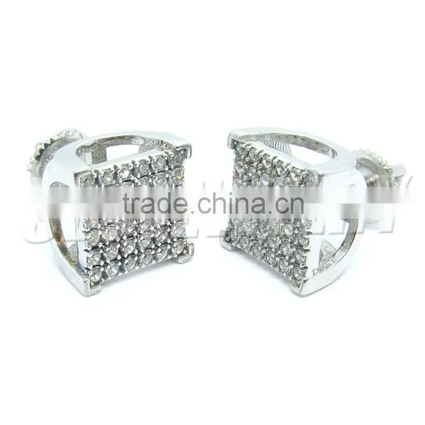 Sterling Silver Jewelry Wholesale White Gold Plated Womens Fashion Cheap Wholesale Stud Earrings photo-2