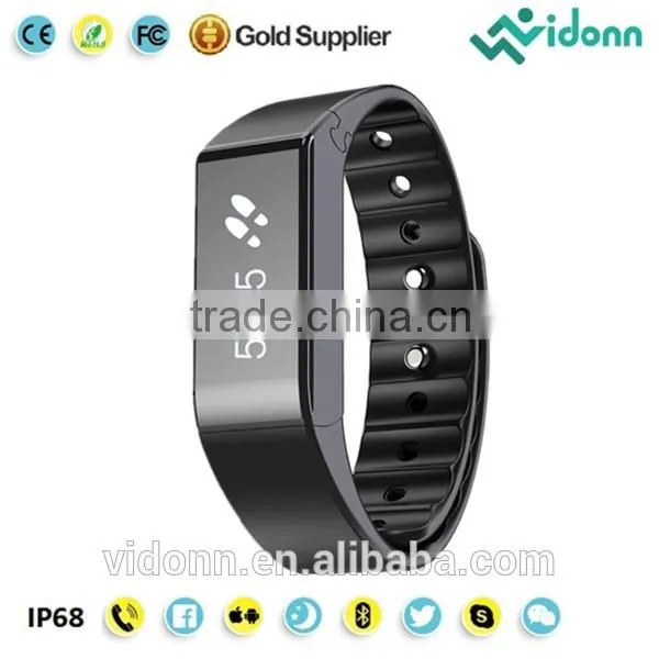 Factory Price Vidonn X6S IP68 USB Charging Step Counter Calorie Burnt Free APP Android IOS Compatible Bluetooth Pedometer