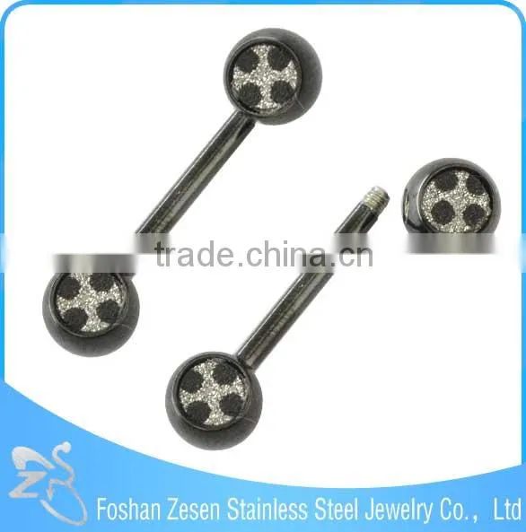 Top Quality Steel Bar Camouflage Resin Ball Personalized Cheap Tongue Rings photo-6