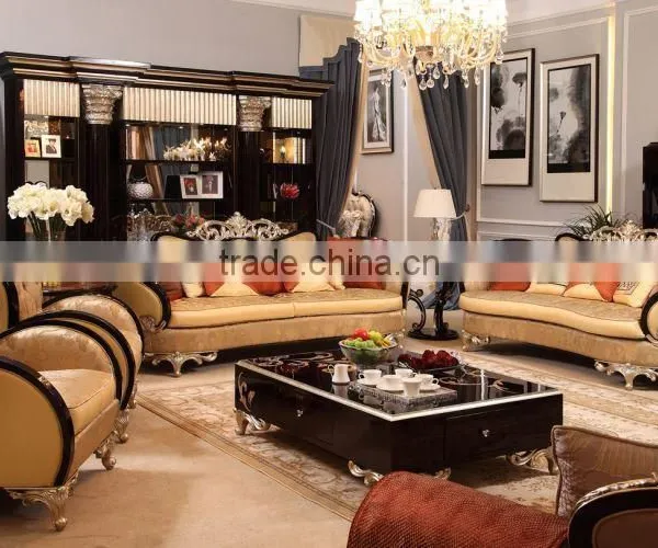 2015 Neoclassic Style Solid Wood Sitting Room Sofa Euramerican Style New Model Furniture Living Room Sofa in Foshan Guangzhou Quality Choice