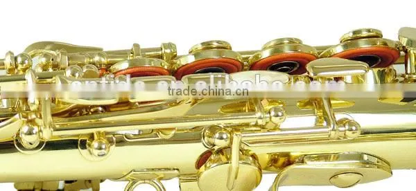 Beginner Use China Made Cheap Straight Soprano Saxophone, Gold Lacquer With Case photo-6