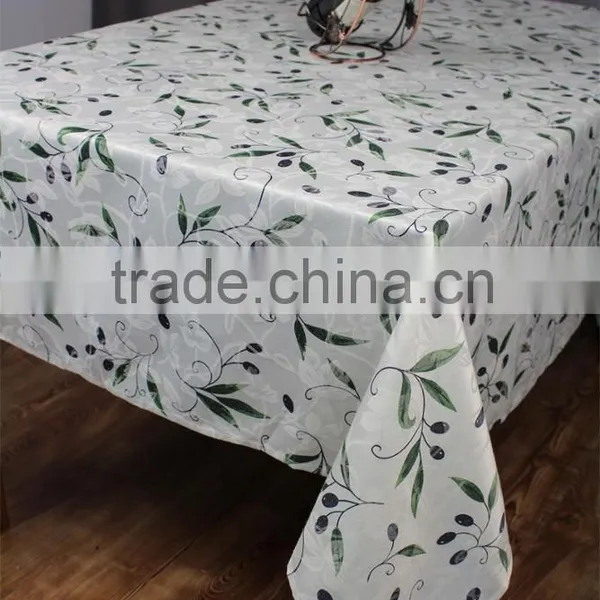 100% Polyester Popular Olive Printing Cheap Table Cloth photo-3