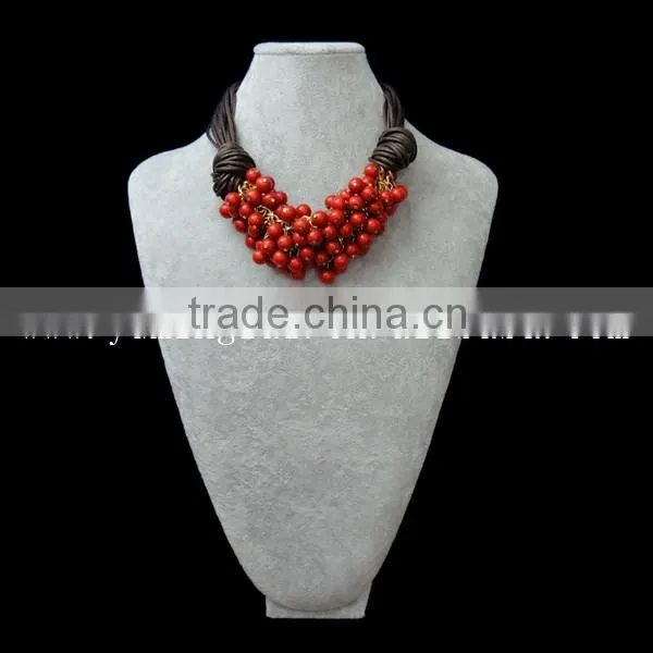 Red Coral Beads Trendy Necklace Jewelry 2014