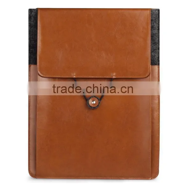 2015 Newest Design Vintage Sleeve Pouch Bag Genuine Leather Case For Macbook Air13'&surface Pro3 /Retina Pro13' / Pro 13 /13.3