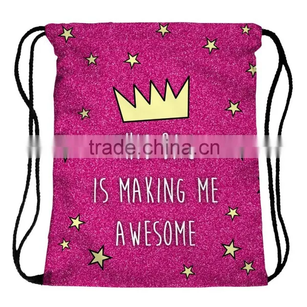 Brand New 3D Printed Promotional Polyester Red Drawstring Bag photo-6