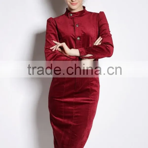 Custom Velvet Ladies Fashion Dresses Winter 2014 High Quality Woman Clothes Quality Choice photo-4