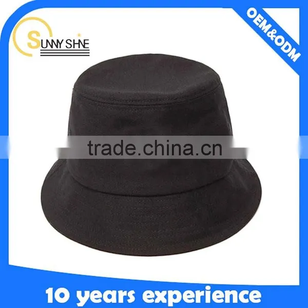 Custom 100% Cotton Black Plain Blank High Quality Bucket Hats photo-4